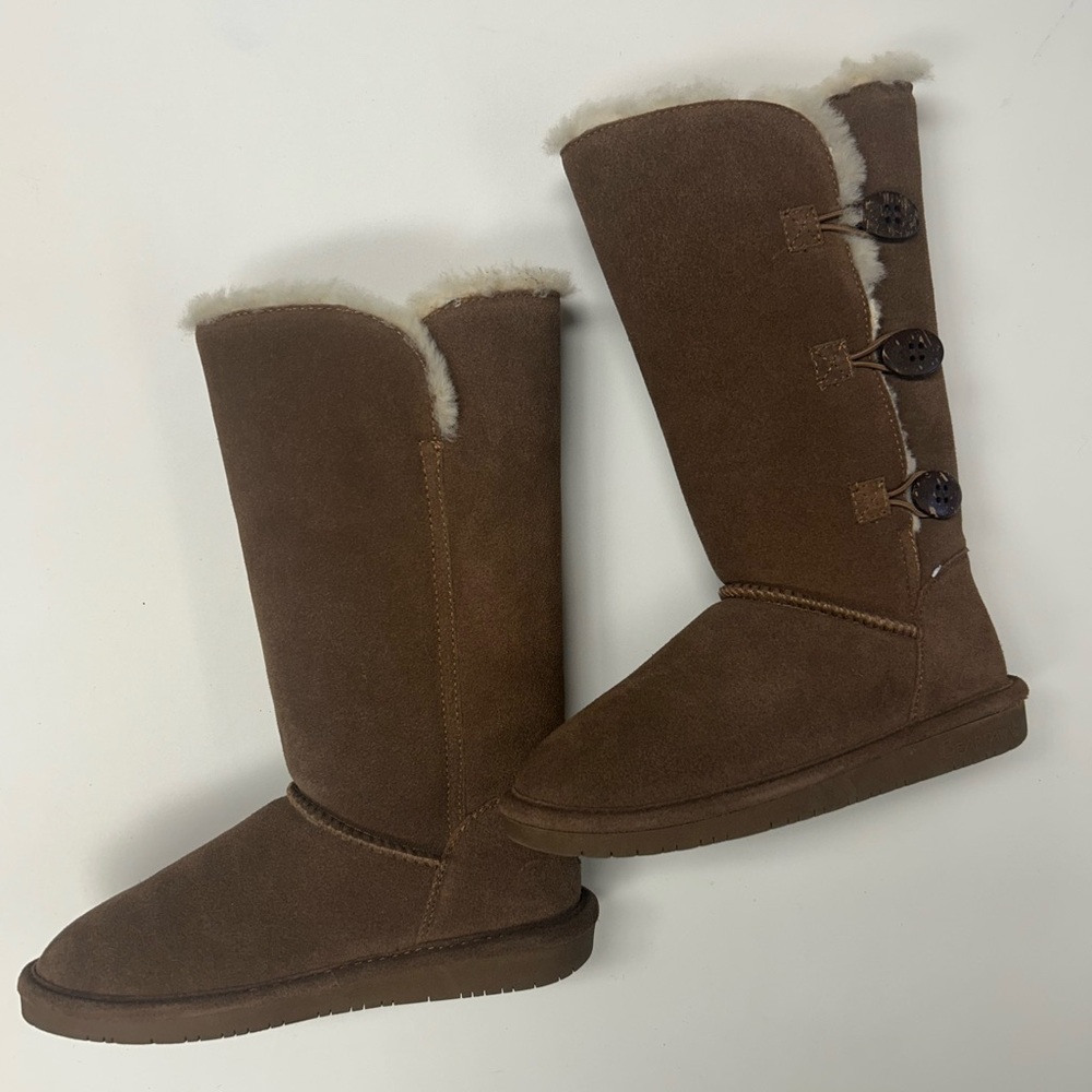 BearPaw Brown Women's Winter Boots with Shearling Lining